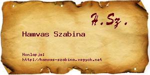 Hamvas Szabina névjegykártya